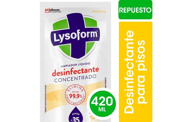 Limpiador Líquido Desinfectante Concentrado para Pisos LYSOFORM Cítrica Repuesto 420 ml en Tienda Inglesa