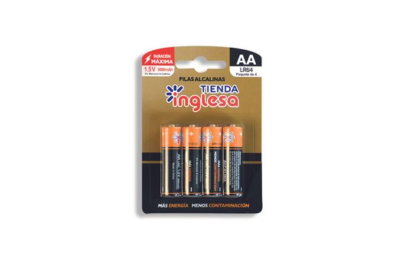 Pack 4 Pilas TIENDA INGLESA  Alcalina AA en Tienda Inglesa