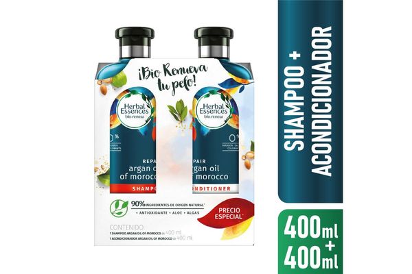 Shampoo HERBAL ESSENCES Argan Oil of Morocco 400 ml + Acondicionador 400 ml en Tienda Inglesa