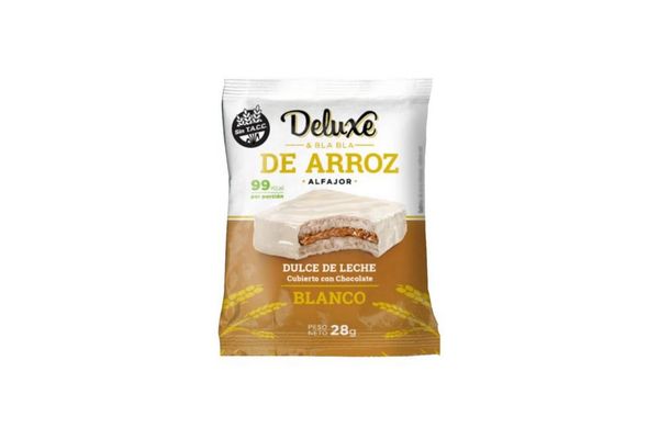 Alfajor de Arroz Relleno de Dulce de Leche Bañado en Chocolate Blanco DELUXE 28 gr en Tienda Inglesa