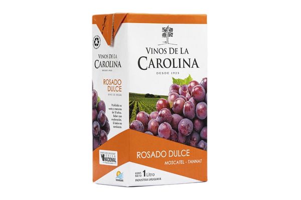 Vino Rosado Dulce DE LA CAROLINA Tetra Moscatel - Tannat 1 L en Tienda Inglesa