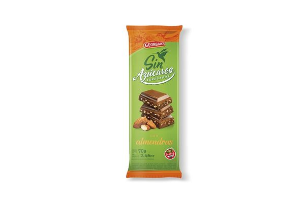 Chocolate de Almendras sin Azúcar GEORGALOS 70 gr en Tienda Inglesa