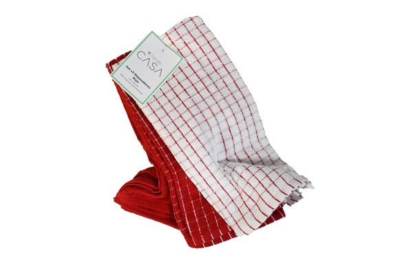 Set x3 Repasadores de Algodón TIENDA CASA Rojo 40 x 60 cm en Tienda Inglesa