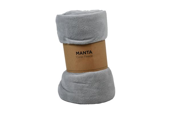 Manta Coral Fleece TIENDA INGLESA 2 Plazas Gris 200 x 230 cm en Tienda Inglesa