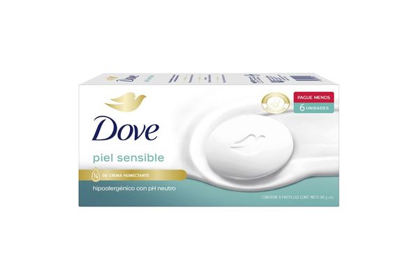 Jabón DOVE Piel Sensible 90 gr x 6 Unidades en Tienda Inglesa