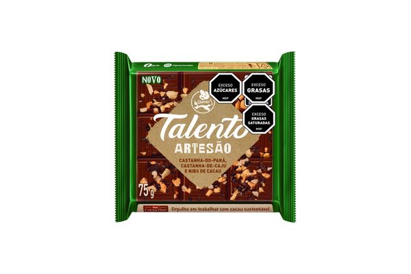 Chocolate Artesanal GAROTO Talento con Castañas de Caju 75 gr en Tienda Inglesa