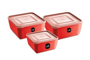 Set Viandas Cuadradas Rojas UZ x 3 Unidades en Tienda Inglesa