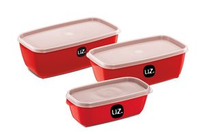 Set Viandas Rectangulares Rojas UZ x 3 Unidades en Tienda Inglesa