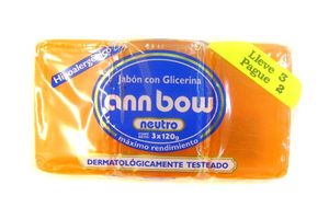 Jabón de Tocador ANN BOW con Glicerina Oferta con 3 Unidades 360 gr en Tienda Inglesa