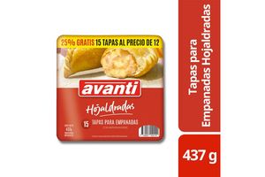 Tapas para Empanadas Hojaldradas AVANTI 15 Unidades en Tienda Inglesa