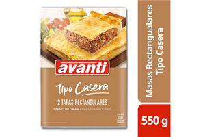 Tapas Rectangulares con Separadores Tipo Casera AVANTI 550 gr en Tienda Inglesa