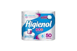 Papel Higiénico HIGIENOL Dúo Doble Hoja 50m x 4  Unidades en Tienda Inglesa