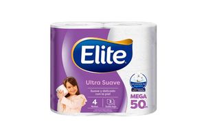 Papel Higiénico ELITE Ultra Doble Hoja 4 Rollos x 50 mts en Tienda Inglesa