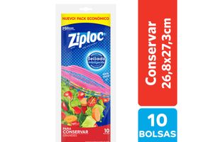 Bolsas Herméticas ZIPLOC para Conservar Grande 10 Unidades en Tienda Inglesa