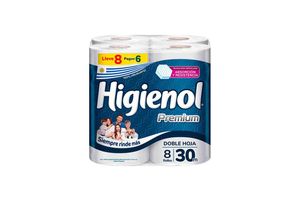 Papel Higiénico HIGIENOL Premium 8x6 Rollos x 30 mts en Tienda Inglesa
