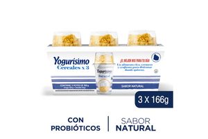 Yogur YOGURISIMO con Cereales con 3 Unidades de 166 gr en Tienda Inglesa
