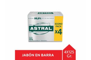 Jabón de Tocador ASTRAL Silver 4 Unidades x 125 gr en Tienda Inglesa