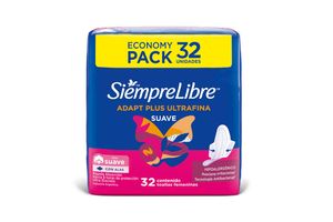 Toallas Femeninas SIEMPRE LIBRE Adapt Plus Ultrafina con 32 Unidades en Tienda Inglesa