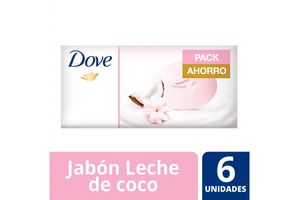 Jabón de Tocador Leche de Coco 6 Unidades DOVE 90 gr en Tienda Inglesa