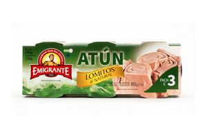 Atún EMIGRANTE al Natural x 3 Unidades 240 gr en Tienda Inglesa