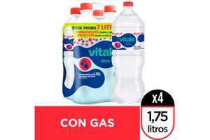 Pack Agua VITALE con Gas 1.75 L x 4 en Tienda Inglesa