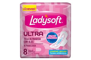 Toalla LADYSOFT Ultradelgada Tela Seca x 8 Unidades en Tienda Inglesa