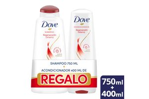 Shampoo DOVE Regeneración Extrema 750 ml + Acondicionador  400 ml en Tienda Inglesa