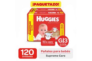 Pañales HUGGIES Supreme Care Xtra-Care Talle G/3 x 120 Unidades en Tienda Inglesa