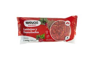 Hamburguesas Veganas MANDUCAS sabor Lentejas y Remolacha 440 gr en Tienda Inglesa