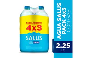 Pack 4 x 3 Agua con Gas SALUS 2.25 L en Tienda Inglesa