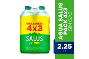Pack 4 x 3 Agua sin Gas SALUS 2.25 L en Tienda Inglesa