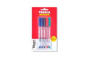 Bolígrafo TEORÍA+ Tricom Azul x 5 Unidades en Tienda Inglesa