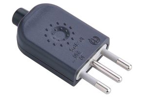 Ficha 2 Puertos + Tierra 10A Negro en Tienda Inglesa