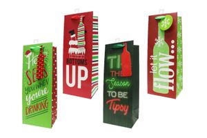 Bolsa de Regalo para Botella Navideña en Tienda Inglesa