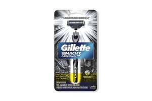 Máquina de Afeitar Reutilizable GILLETTE Mach3 Carbono x 1 Unidad en Tienda Inglesa