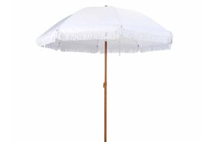Sombrilla con Flecos Blanco-Taupe UV50 200 cm en Tienda Inglesa