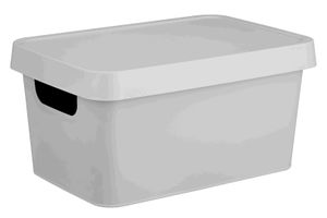 Caja con Tapa Gris Liso 28 x 17 x 12 cm en Tienda Inglesa