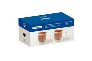 Juego de Tazas Doble Vidrio TRAMONTINA en Tienda Inglesa