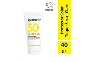 Protector Solar Facial GARNIER Super UV Toque Seco Claro 40 gr en Tienda Inglesa