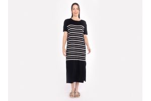 Vestido Tejido Rayado de Mujer Negro Talle S en Tienda Inglesa