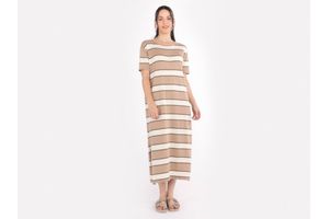Vestido Tejido Rayado de Mujer Beige Talle L en Tienda Inglesa