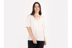 Remera Básica de Mujer Beige Melange Talle M en Tienda Inglesa