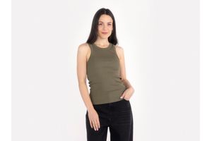 Musculosa Básica Rib de Mujer Verde Talle S en Tienda Inglesa