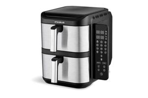 Freidora sin Aceite con 2 Canastos INHAUS Vertical 5.5 L + 5.5 L Inox en Tienda Inglesa
