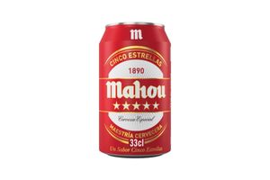 Cerveza MAHOU 5 Estrellas en Lata 330 ml en Tienda Inglesa
