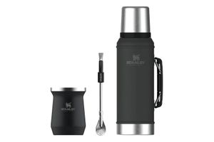 Combo: Termo 940 ml  + Mate + Bombilla STANLEY Negro en Tienda Inglesa