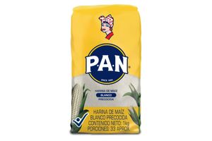 Harina de Maíz Precocida P.A.N Blanca con Gluten 1 Kg en Tienda Inglesa